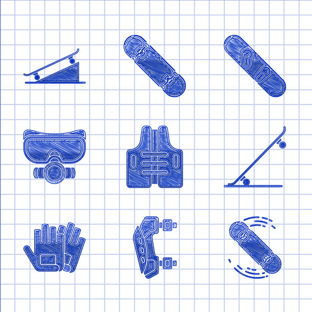 集救生衣、护膝、滑板魔术图片下载
