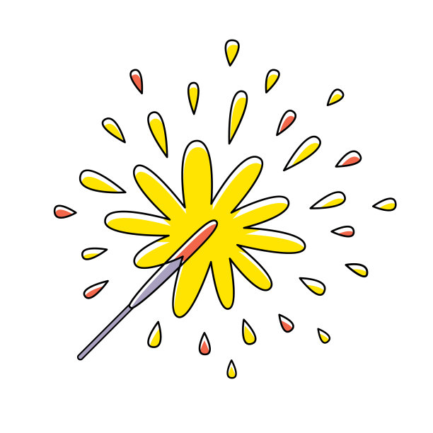 火花烟花孤立的图标图片下载