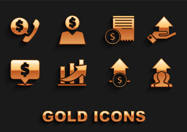 设置金融增长和硬币增长图表图片下载