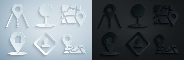 设置道路交通标志折叠地图与位置图片下载