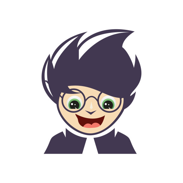 极客标志模板与吉祥物插图。图片下载