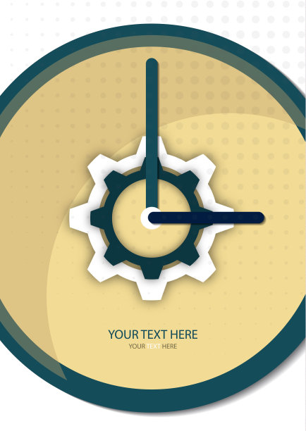 创意时钟与箭头为您的设计。工作时间的象征。向量图片下载