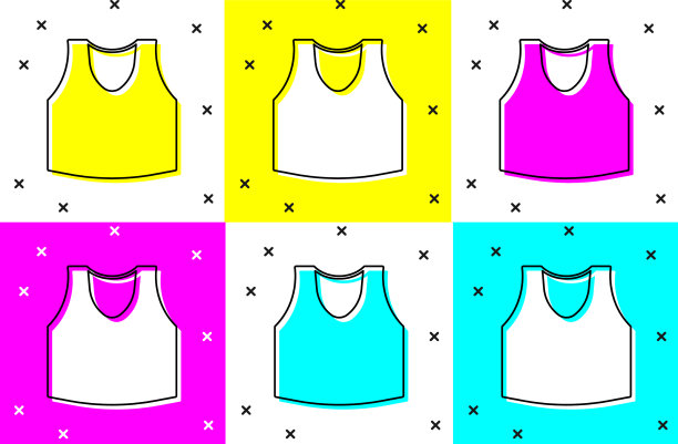 设置汗衫图标隔离的颜色背景图片下载