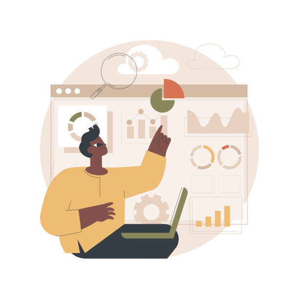 数据驱动的业务模型抽象概念向量插图。图片下载