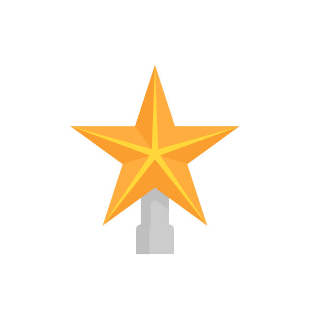 圣诞树装饰用圣诞星矢量图标图片下载