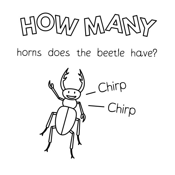 卡通甲虫计数游戏着色书图片下载