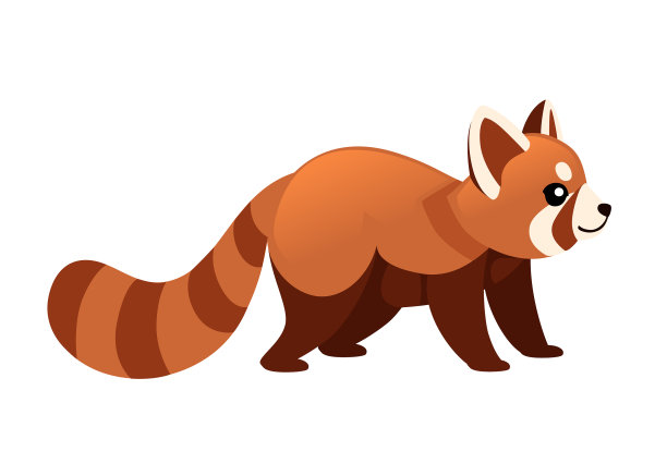 可爱可爱的小熊猫卡通设计动物图片下载