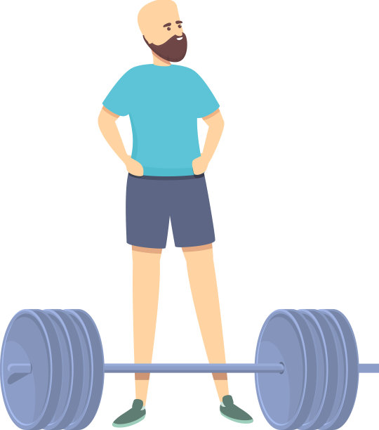 静止的杠铃运动员图标卡通图片下载