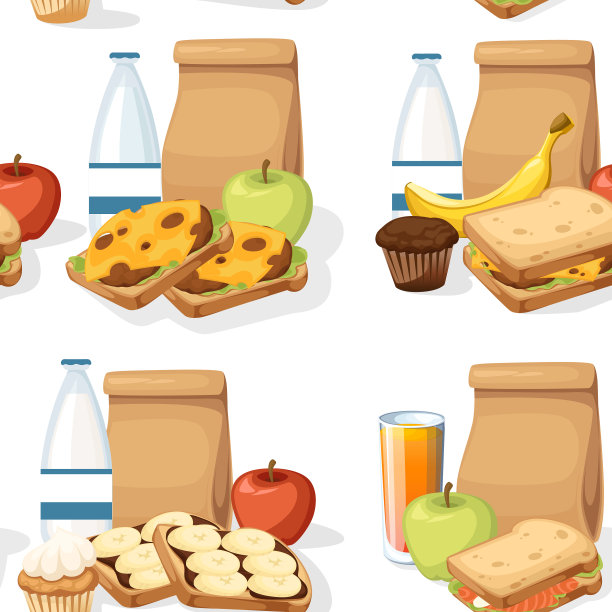 无缝模式不同的午餐与纸图片下载