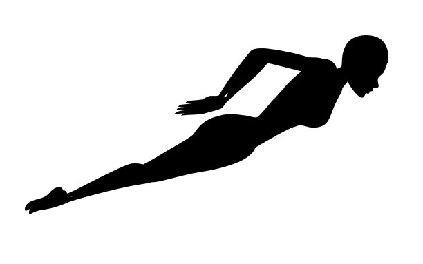 黑色剪影女运动员泳装图片下载