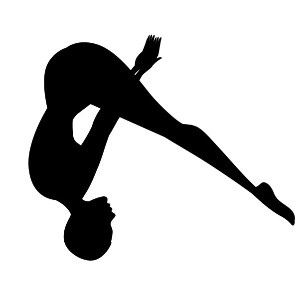 黑色剪影女运动员泳装跳图片下载