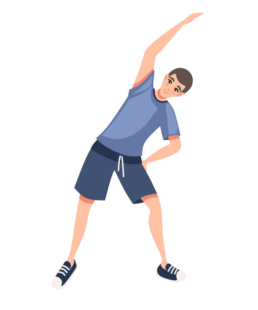 穿着健身服的男人在做运动的卡通图片下载