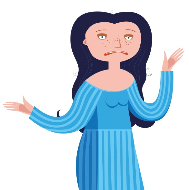 惊恐而困惑的白底女人图片下载