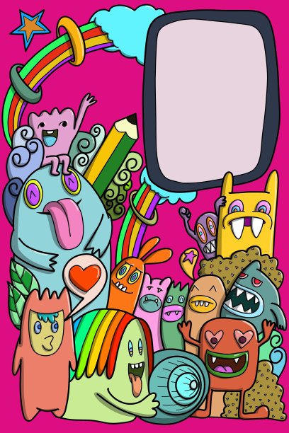 卡通怪物收集。集卡通怪物组图片下载