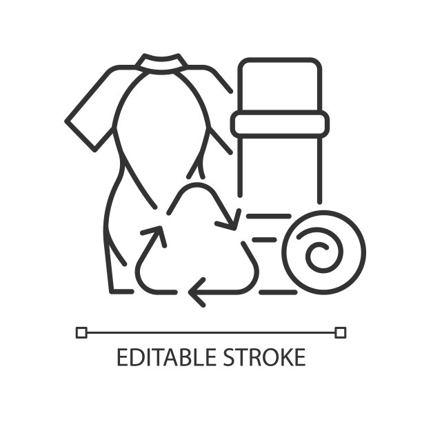 由回收的潜水服制成的瑜伽垫线性图标图片下载