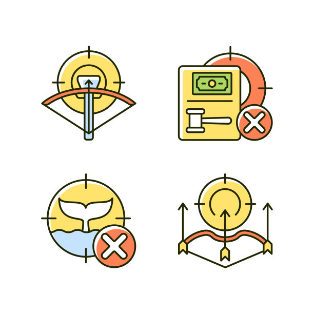 狩猎规定和限制RGB颜色图标的设置图片下载