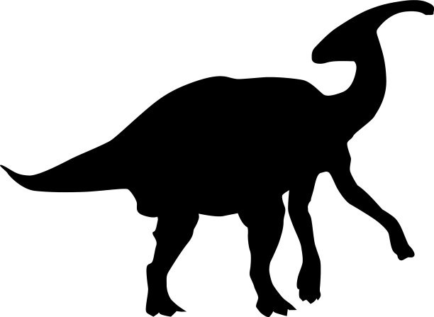 一只长腿恐龙的剪影图片下载