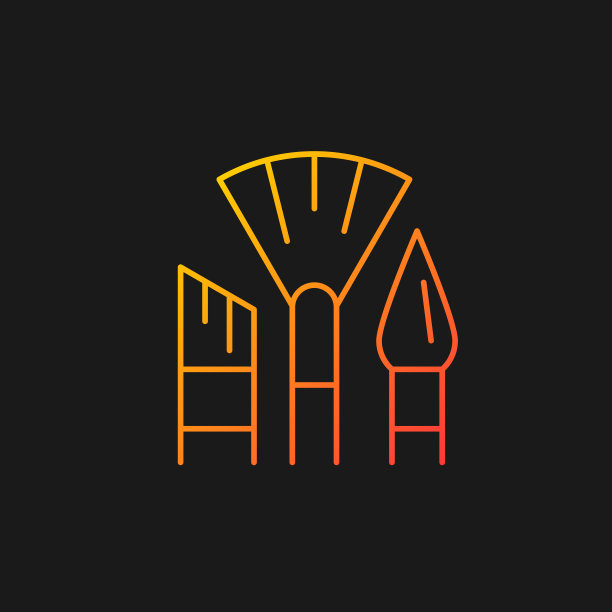 画笔渐变矢量图标的黑暗主题图片下载