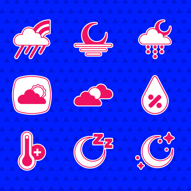 夕阳西下，阴云密布，月儿睡觉的时候到了图片下载