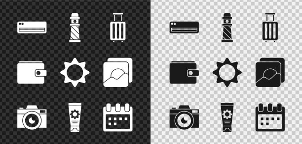 设置空调灯塔手提箱照片图片下载