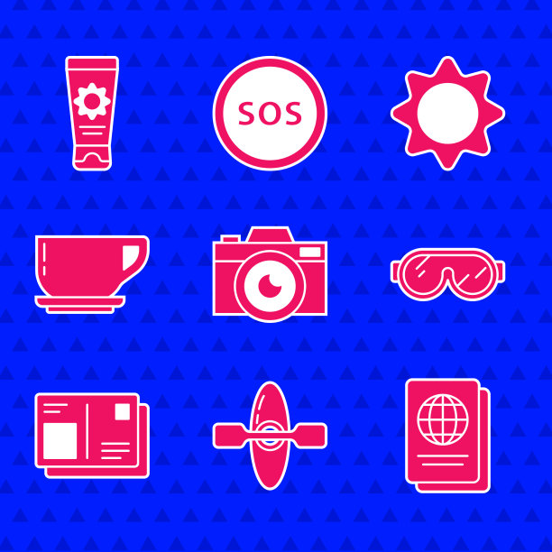 设置照片相机皮划艇或独木舟护照滑雪图片下载