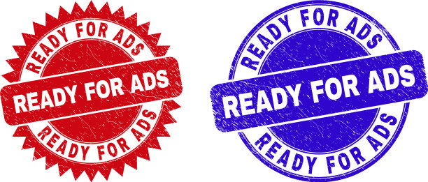 为广告准备圆形和玫瑰图案的邮票图片下载