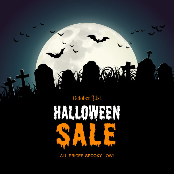 万圣节快乐，横幅特价图片下载