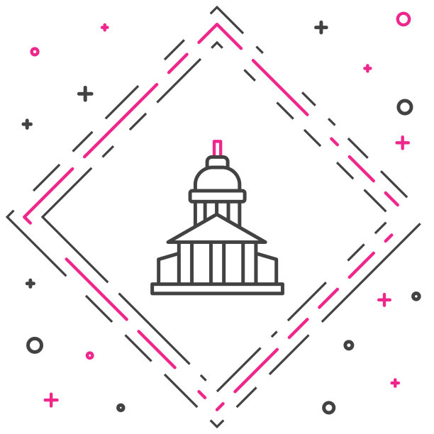 线博物馆建筑图标孤立在白色图片下载