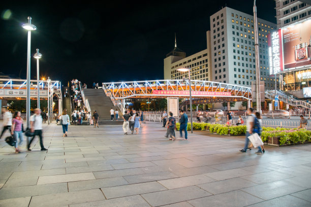 北京商业街夜景图片下载