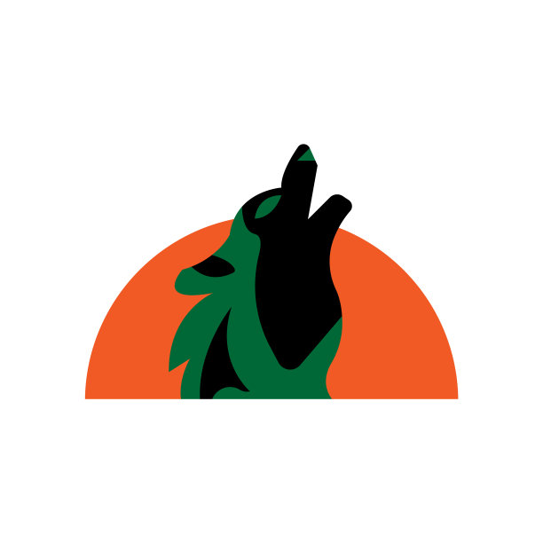 绿黑狼上有半天眼的标志图标图片下载