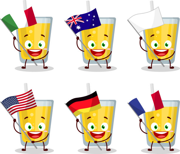 香蕉汁卡通人物带来的旗帜图片下载