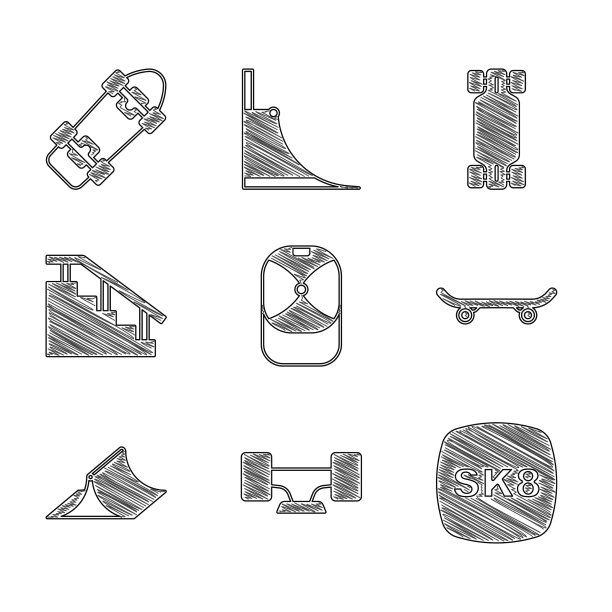 棒球帽、滑板、轮子、停车场、楼梯图片下载