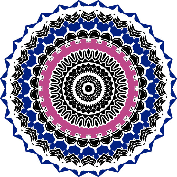 彩色曼荼罗在白色的背景图片下载