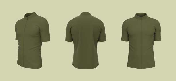 空白的自行车运动衫模型在前面，侧面和后面图片下载