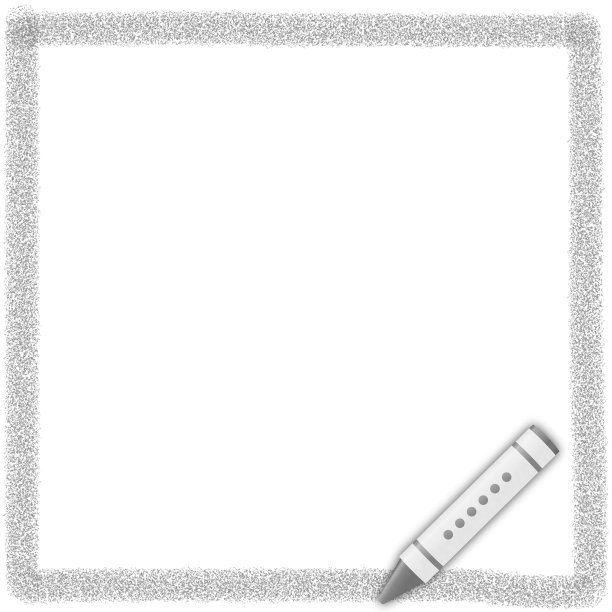 蜡笔灰色正方形框架图片下载