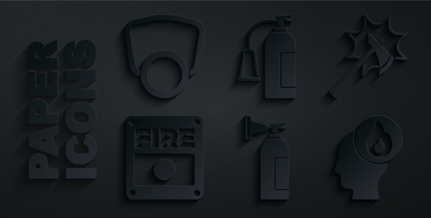 设置灭火器和消防斧警报图片下载