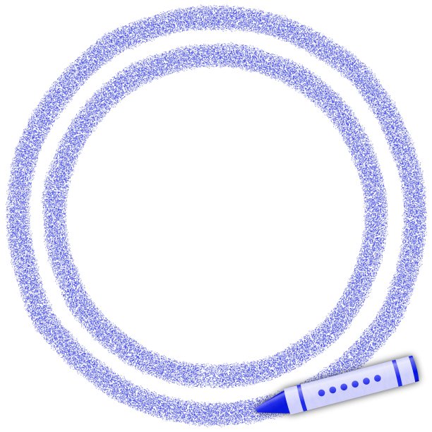用蜡笔画的双蓝色圆圈图片下载