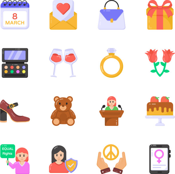 国际妇女节平面图标图片下载