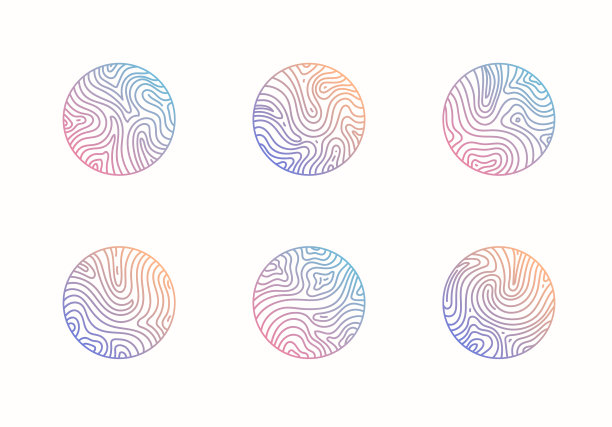 抽象波浪最小有机标志集图片下载