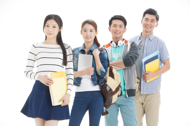 四个年轻的大学生图片下载