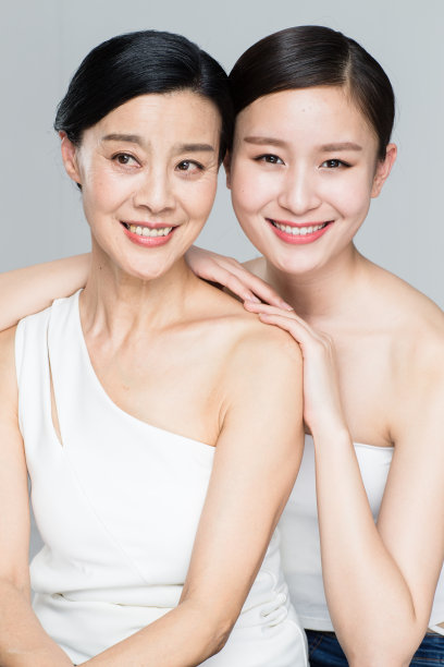 母女妆面肖像图片下载