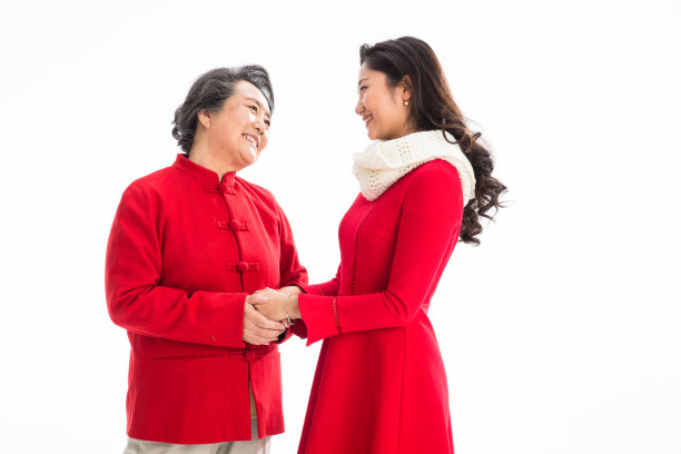 幸福母女庆祝新年图片下载