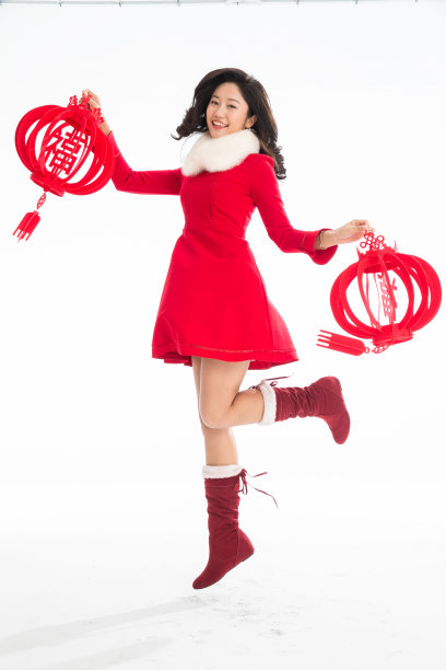 青年女人庆祝新年图片下载