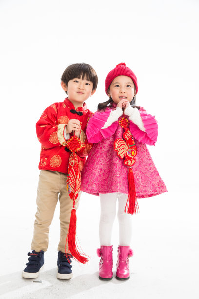 可爱的孩子庆祝新年图片下载