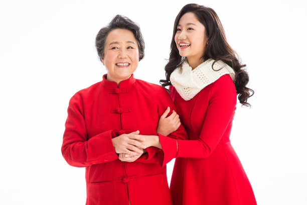 幸福母女庆祝新年图片下载