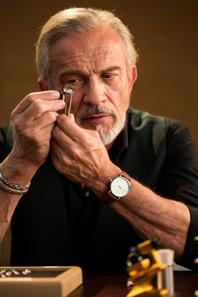 老年男人拿着钻石戒指图片下载