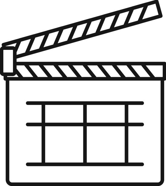 电影场记板图标轮廓图片下载