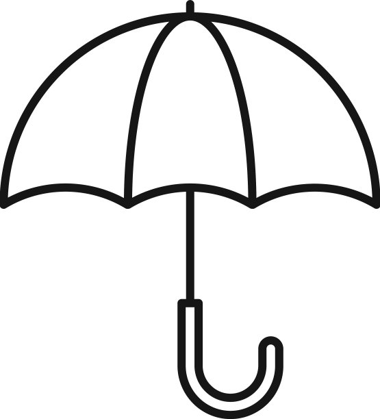 小孩伞图标勾勒秋雨图片下载