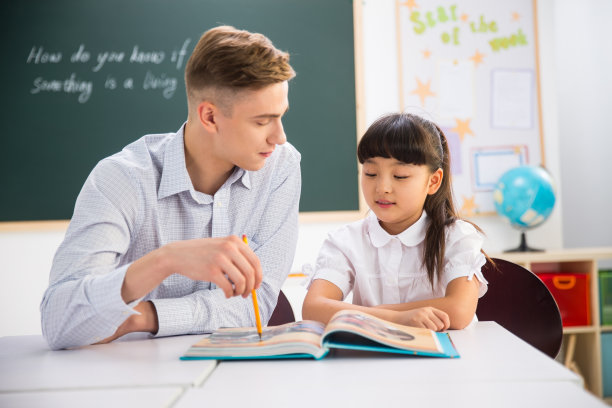 老师在指导小学生学习图片下载