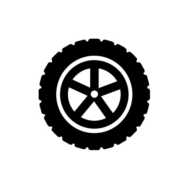 轮胎图标隔离在白色背景图片下载